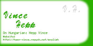 vince hepp business card